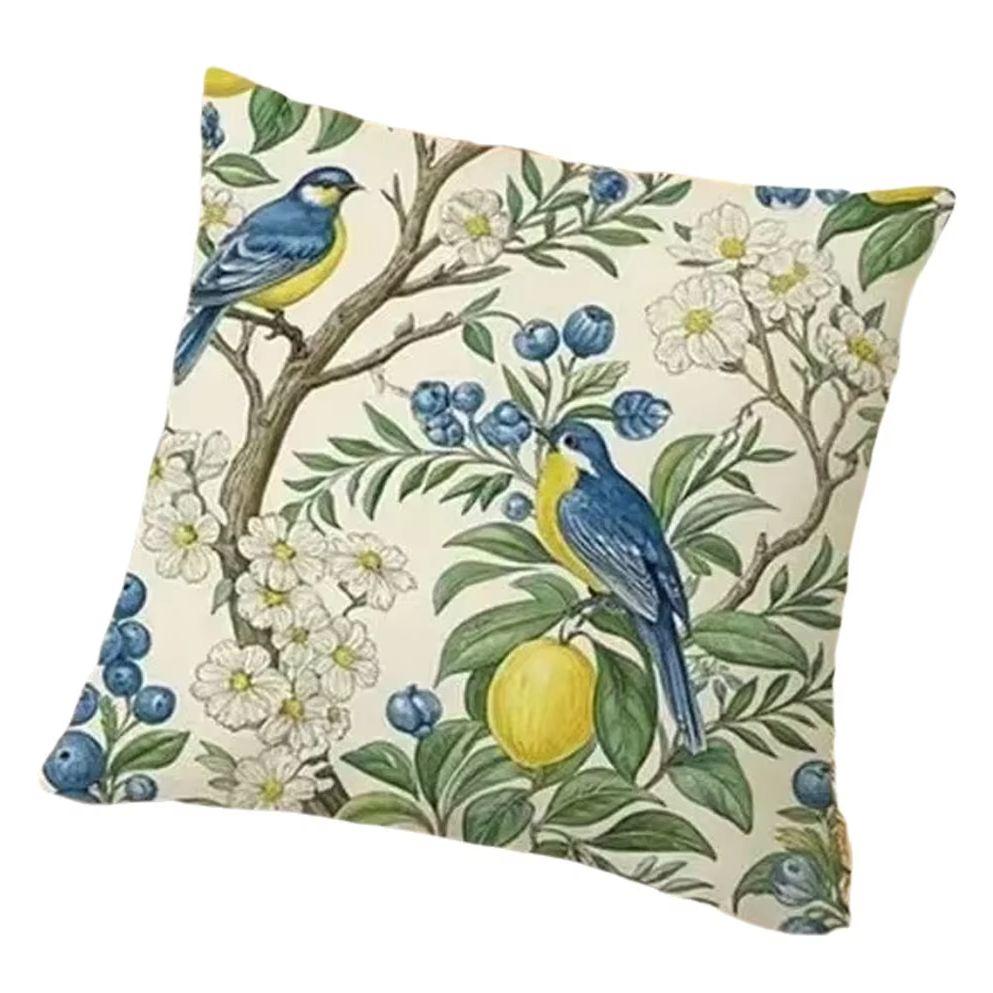 pc Vintage Bird Lemon Floral Throw Pillow Cover D DoubleSided Print Soft Polyester Cushion Case for Home Sofa Bedroom Car