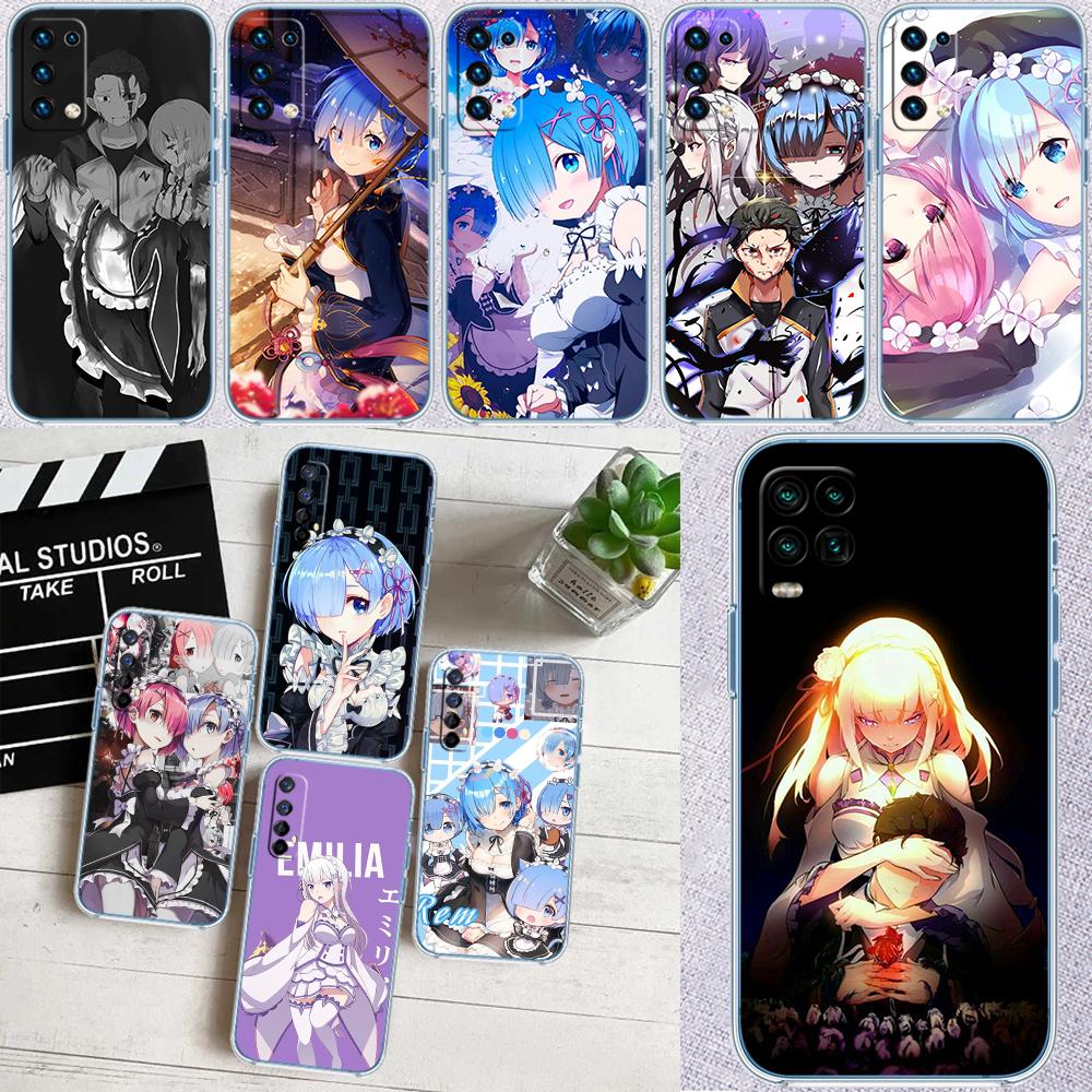 Re Zero Emilia Ram Rem Phone Case for Motorola Moto G10 G20 G30 G31 G32 G34 G35 G41 G42 G50 G51 G52 G55 G60 G60S G62 G71 G72 G75