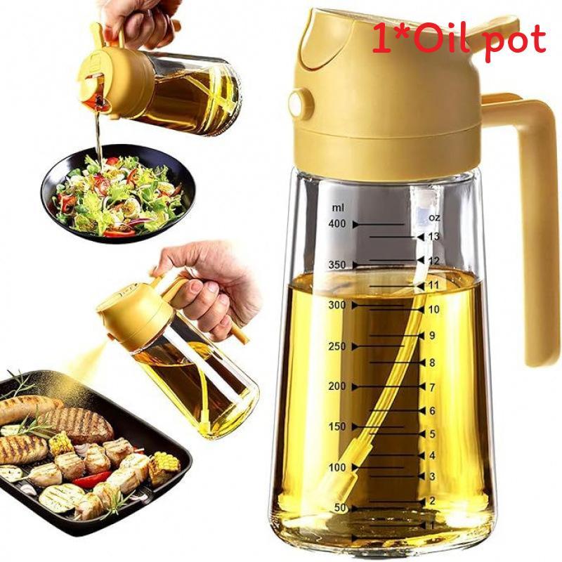 

Modern Minimalist Glass Oil Dispenser With Measurement Scale For Kitchen Cooking And Seasoning жовтий