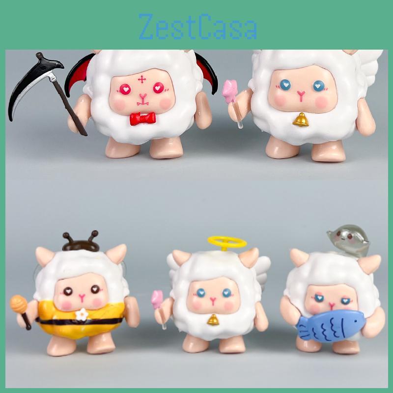 Pcs Eggy 6 Party Sheep Design Mini Model Desktop Decoration Set Ornament