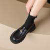 Thick-soled women's retro spring and autumn slippers, small leather shoes, block heels