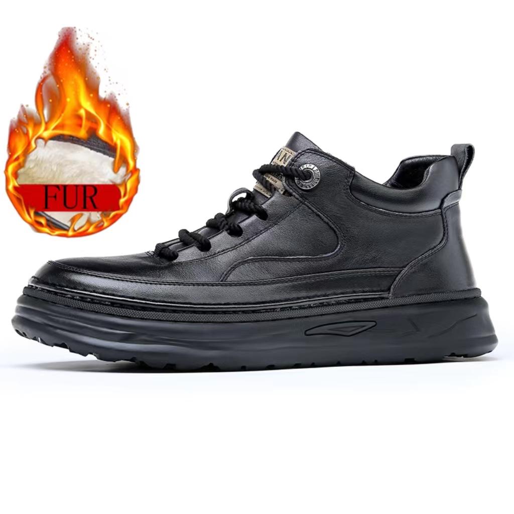 

Модные мужские повседневные туфли из высококачественной кожи, на толстой подошве, деловые, противоскользящие, модные оксфорды, уличные кроссовки для ходьбы и спорта 44