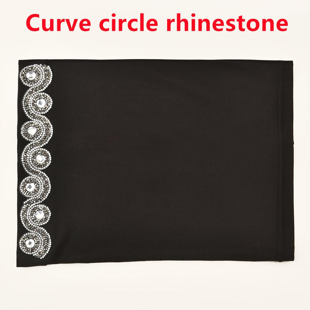 Muslimische Schlauchmützen Damen Weiche Premium Jersey Unterkappen Glänzender Strass Innerer Hijab Diamant Einlage Turban Offene Mützen Islam Ramadan