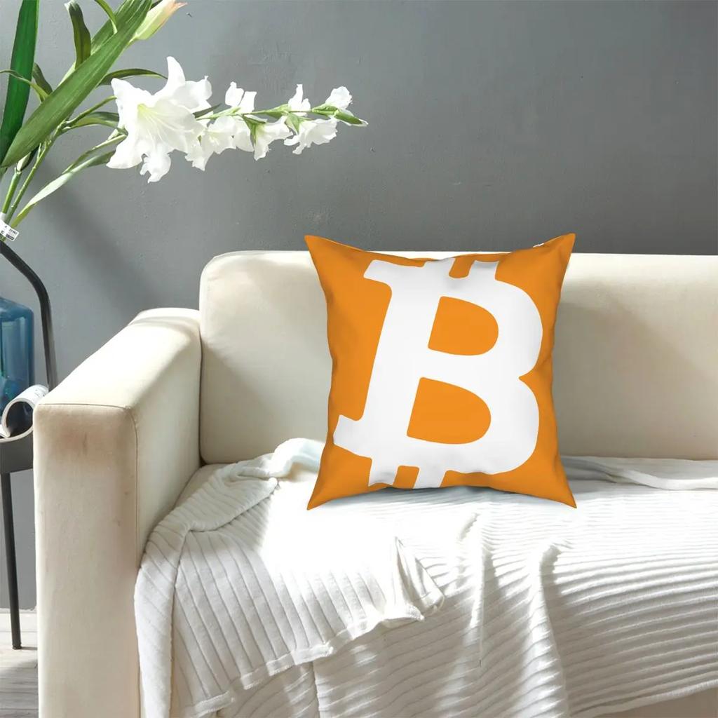 Bitcoin Crypto Cryptocurrency Throw Pillow Cover Polyester Throw Pillow Ethereum Btc Blockchain Custom Cushion Covers