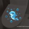 Glow-in-the-Dark Dolphin Toilet Sticker for Girls Luminous Self-Adhesive Vinyl Wall Art Bathroom Window Decoration