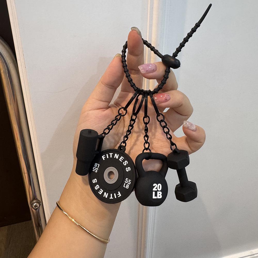 Fitness Keychain: Silicone Barbell Plate Pendant Gift