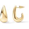 PAVOI Orecchini Statement Huggie con Perno in Argento Sterling 925 Placcato Oro 14K | Orecchini a Cerchio a Cupola Dorata per Donna