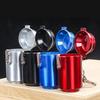 Portable Mini Ashtray with Lid for Outdoor Travel Metal Storage Box with Keychain Cigarette Accessories