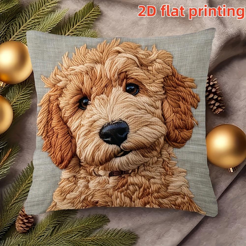 Cuddly Dog 2D Flat-Printed Pillowcase: Soft & Adorable Home Decor Sofa Cushion Cover,home decoration,2D Printing