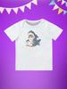 Round Neck Printed Pattern Pullover Short Sleeve Kids Tops Shark Cat