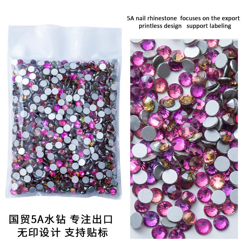 Lila Nail Art Strass Lila Samt Galvanisieren Kristall Lila Nail Art Flachboden Bohrer Glas Farbe Diamant Aufkleber Bohrer