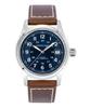 Khaki Kožený řemínek Modrý ciferník Automatické pánské hodinky H70455540 100M