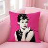 Hot Singer AAudrey Hepburn Cushion Cover Pillowcase Short Plush Invisible Zipper Room Sofa Cushion Cover