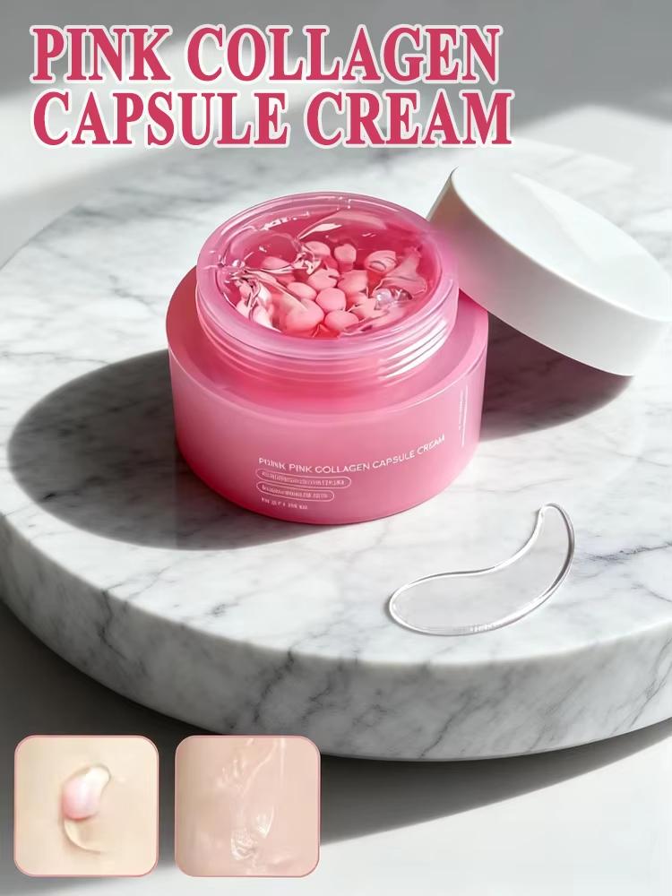 Crema Capsula Rosa al Collagene Infiltrata con Nicotinamide Un Prodotto Idratante per il Viso Viene Usata per Antirughe E Idratante