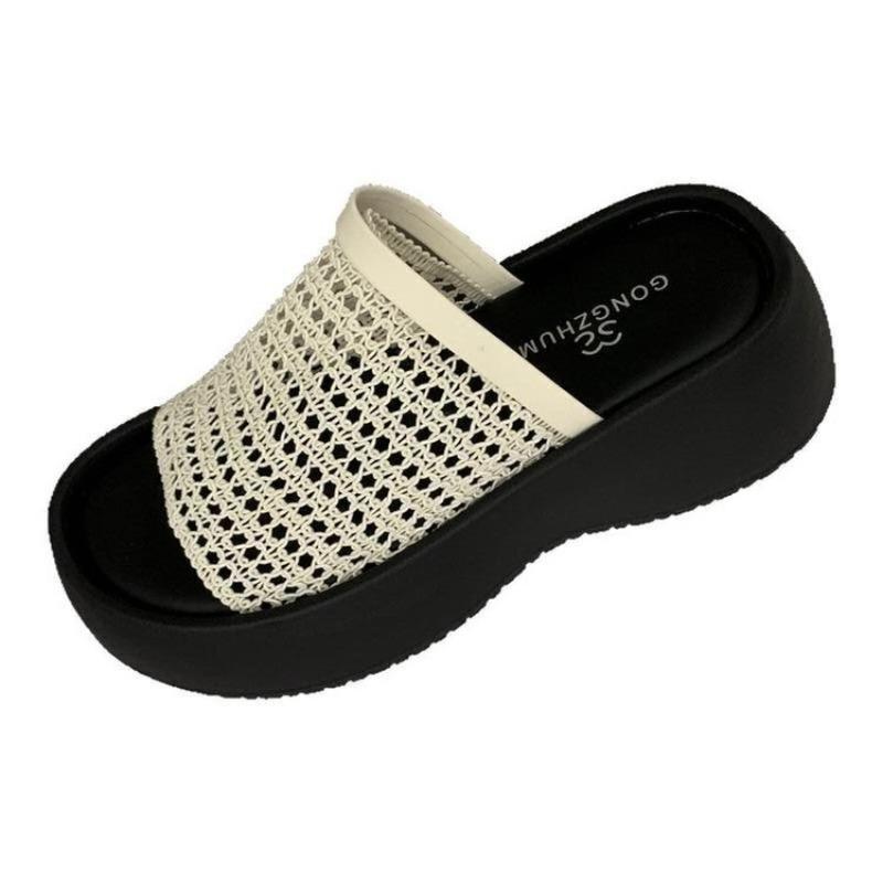 Fashion 2025 New Fashion Platform Women Slippers Shoes Footwear Thick Soled Ladies Wedges Heeled Slippers Shoes Female Slides Sandals