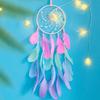 Dream Catchers with Luminous Beads, Handmade Blue Dreamcatcher, Bedroom Decor for Boys Girls Kids Ornament Art Craft Gift