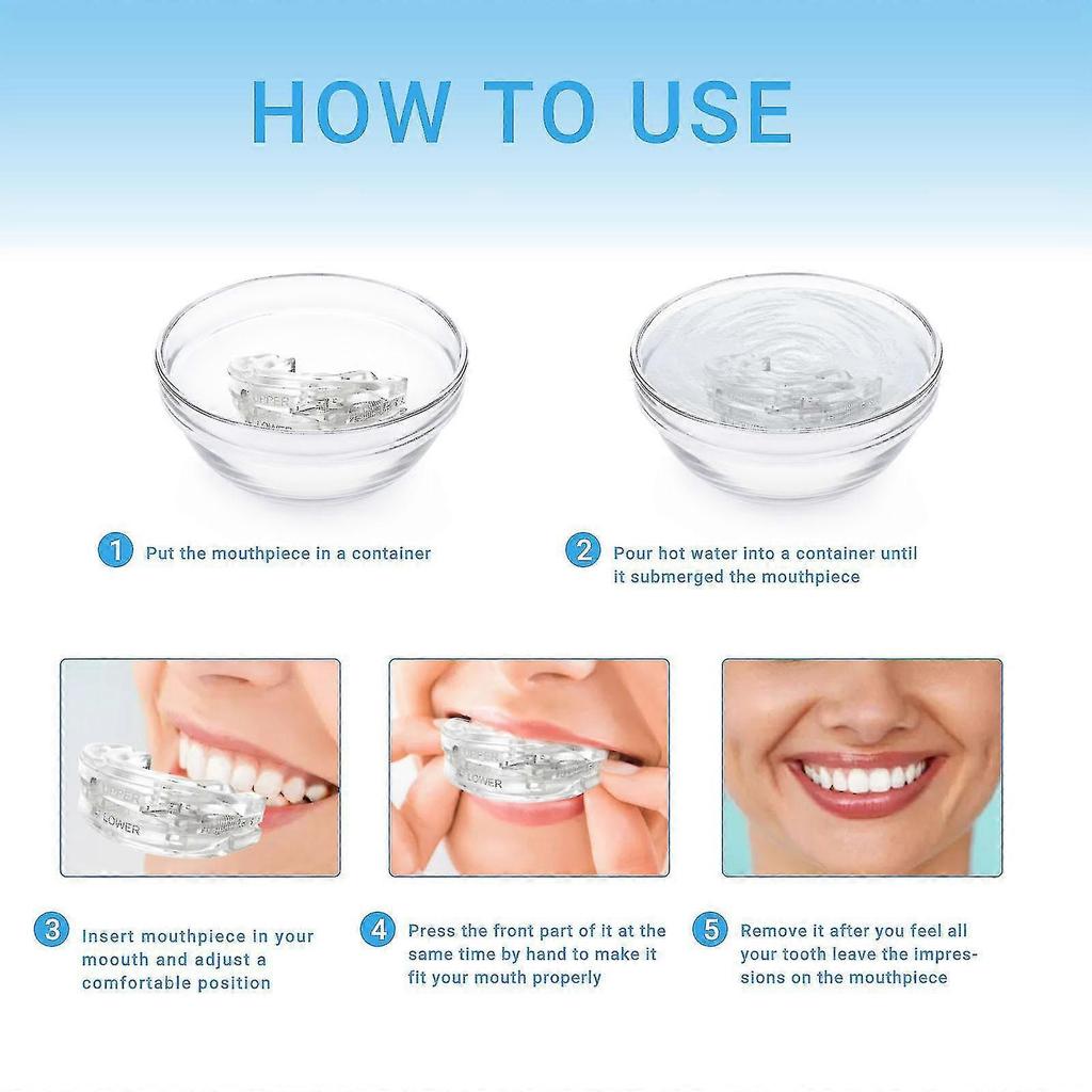 Aleko Anti-snore Mouthguard, Adjustable Anti-snoring Mouthpiece, Night Time Teeth Mouthguard Bruxism Sleeping Bite Guard