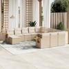 Vidaxl 11-Cz. Set di Mobili da Giardino con Cuscini, Beige, Polyrattan