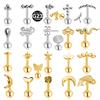 ASTM F136 G23 Titan Had Včela Kapka Bezzávitový Piercing Měsíc Kříž Push in Labret Stud Květina Listový Špendlík Daith Conch Náušnice 16G