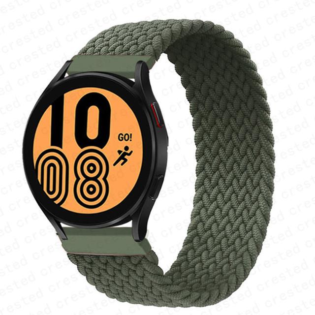 20mm 22mm Band for Samsung Galaxy watch 6 7 4 5 pro active 2 Gear S3 braided solo loop bracelet correa Huawei watch GT 2 3 strap