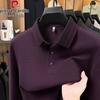 Cămașă Polo Premium pentru Bărbați cu Mânecă Lungă, Amestec Mătase-Lână