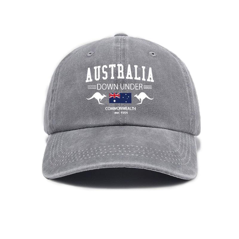 Kangaroo Print Baseball Cap for Men Women - Adjustable Casual Hat Outdoor Sun Protection, Unisex Streetwear Dad Hat One size fits all серый