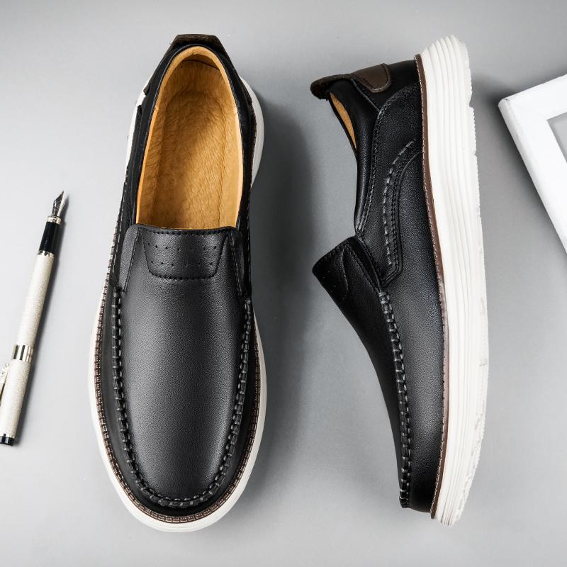 Marca de Luxo Sapatos Casuais Masculinos Couro Genuíno Mocassins Masculinos Business Mocasines Calçado Slip-On Costura à Mão Sapatos de Condução Masculinos