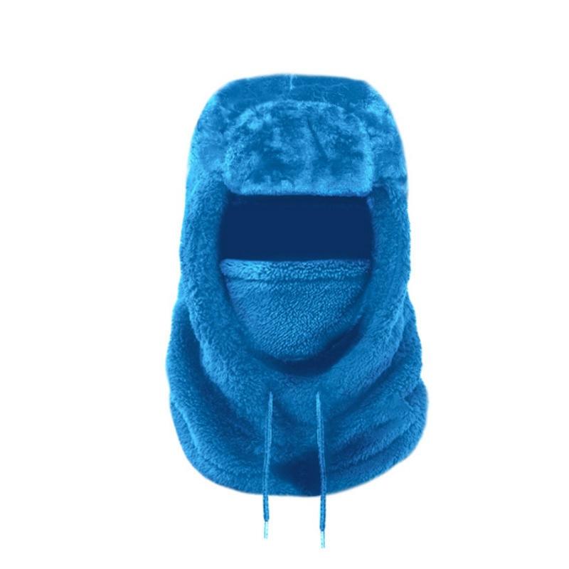 Winter Warm Men's and Women's Velvet Neck Scarf One Piece Hat