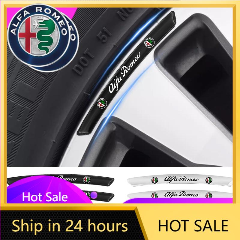 Car Stickers For Alfa Romeo 4Pcs Metal Car Wheel Hub Rim Tire Decoration Stickers Auto Accessories For Alfa Romeo Serpent Giulia