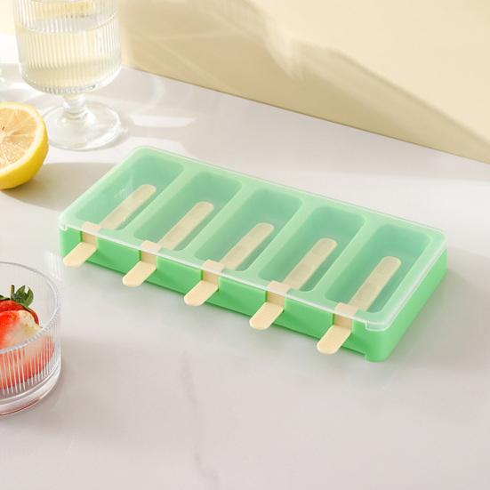 Eisform, Stapelbarer Eis am Stiel Hersteller mit Deckel, BPA-Freie Leicht zu Lösende Plastik Eis am Stiel Form für Selbstgemachten Joghurt
