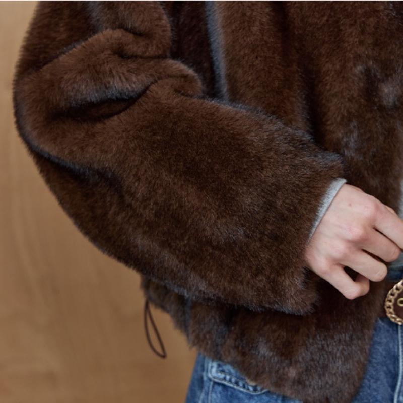 Maxza Wide Collar Fake Fur Jacket Ze12qj005nh