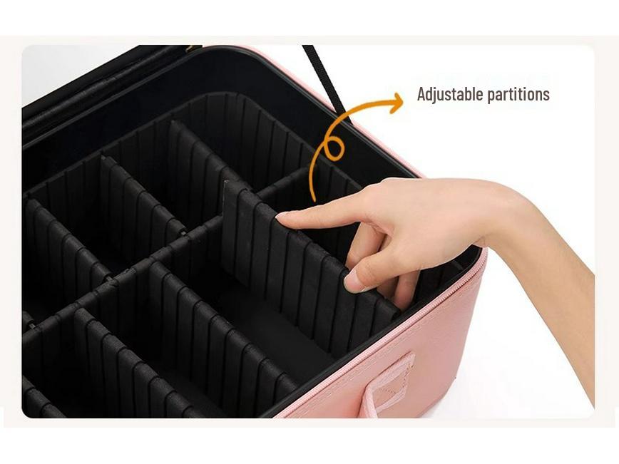 LED Mirror Makeup Bag: Spacious Handbag for Skincare & Cosmetics Storage