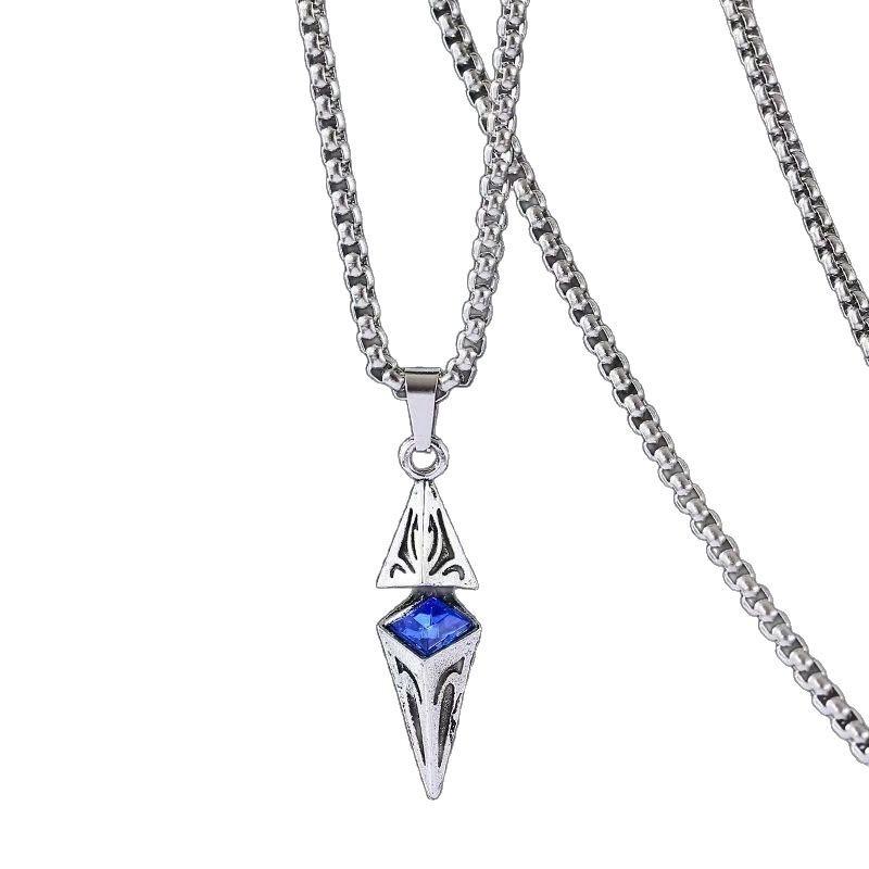 Star rhombus zircon high-grade geometric necklace, trendy handsome ins pendant, trendy cold and simple men's matching