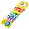 Wooden Xylophone Snail Toy for Children Clock