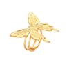 Adjustable Gold Butterfly Ring - Fresh Forest Texture & Versatile Design in Stainless Steel