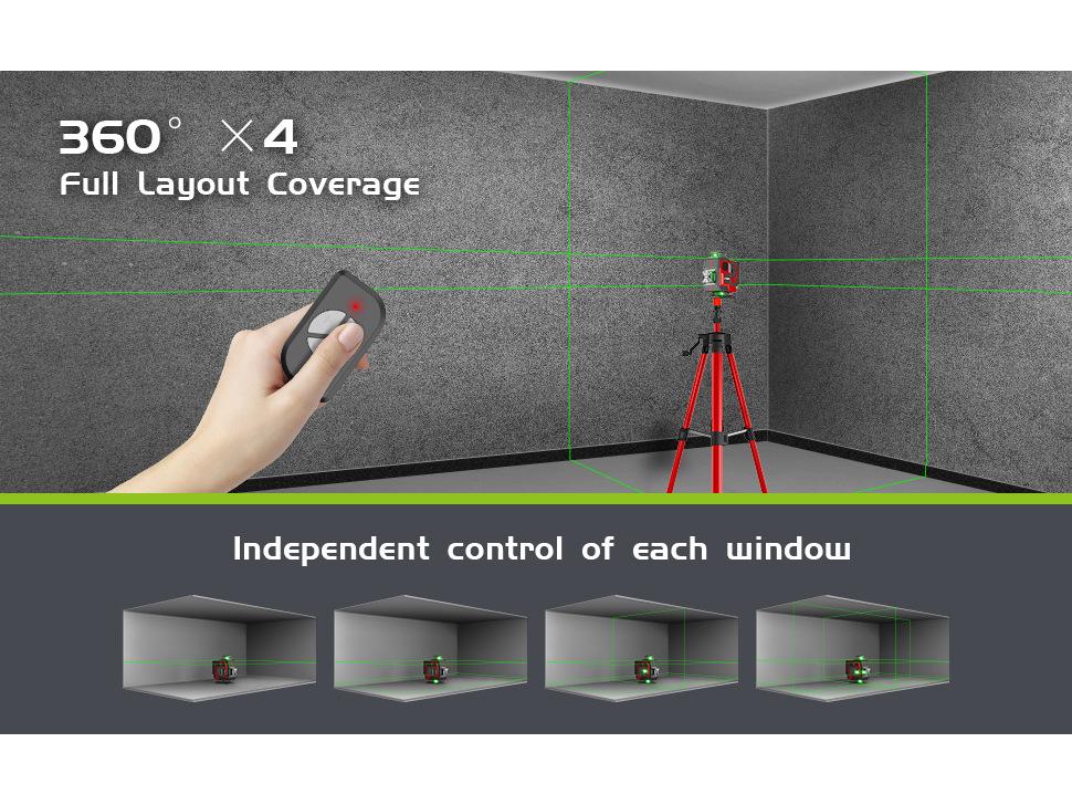 Επίπεδο λέιζερ 16 γραμμών LFINE με βραχίονα 4D/3D