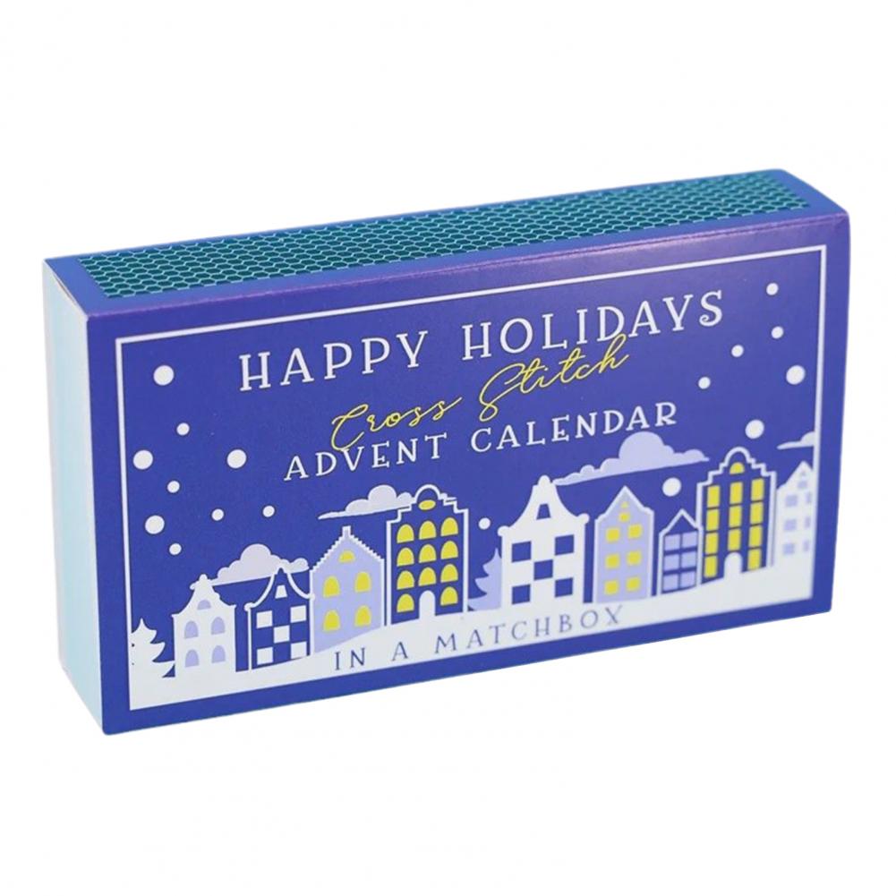 

Diy Embroidery Advent Calendar Handmade Christmas Stitch Kit Christmas Advent Calendar Stitch Kit for Beginners Diy Patterns синій