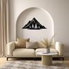 Laser Cut Metal Wall Art Mountain and Pine Tree Decor for Living Room Modern Black Steel Nature Landscape Artwork 22 Inch