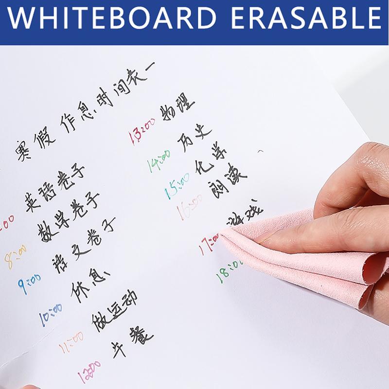 Haile 12Colors Dry Erase Markers Fine Tip 0.5mm Erasable Whiteboard Pens for Kids Teachers Office School Student Stationery