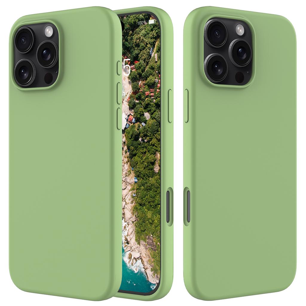 For iPhone 16 Pro Case Shockproof Liquid Silicone Soft Lining Phone Cover