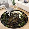 1pc Night Owl Print Chair Carpet for Office, Round Non-Slip Durable Large Size Office Carpet, Suitable for Office, Beautiful Decoration