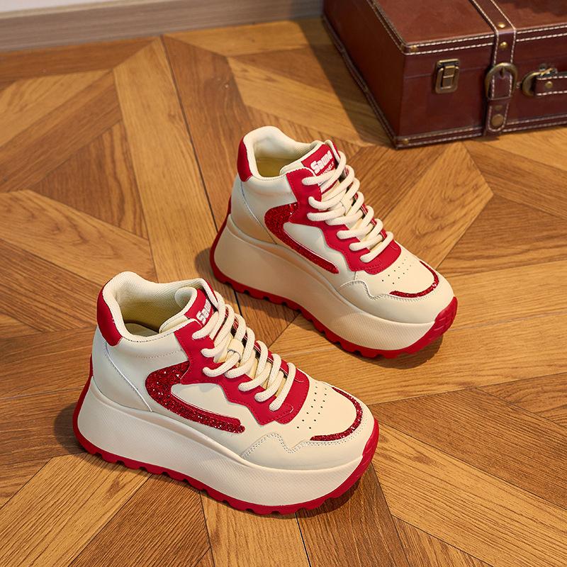 Spring and Autumn new heightening shoes casual shoes women s platform versatile heightening retro women s shoes tide 34