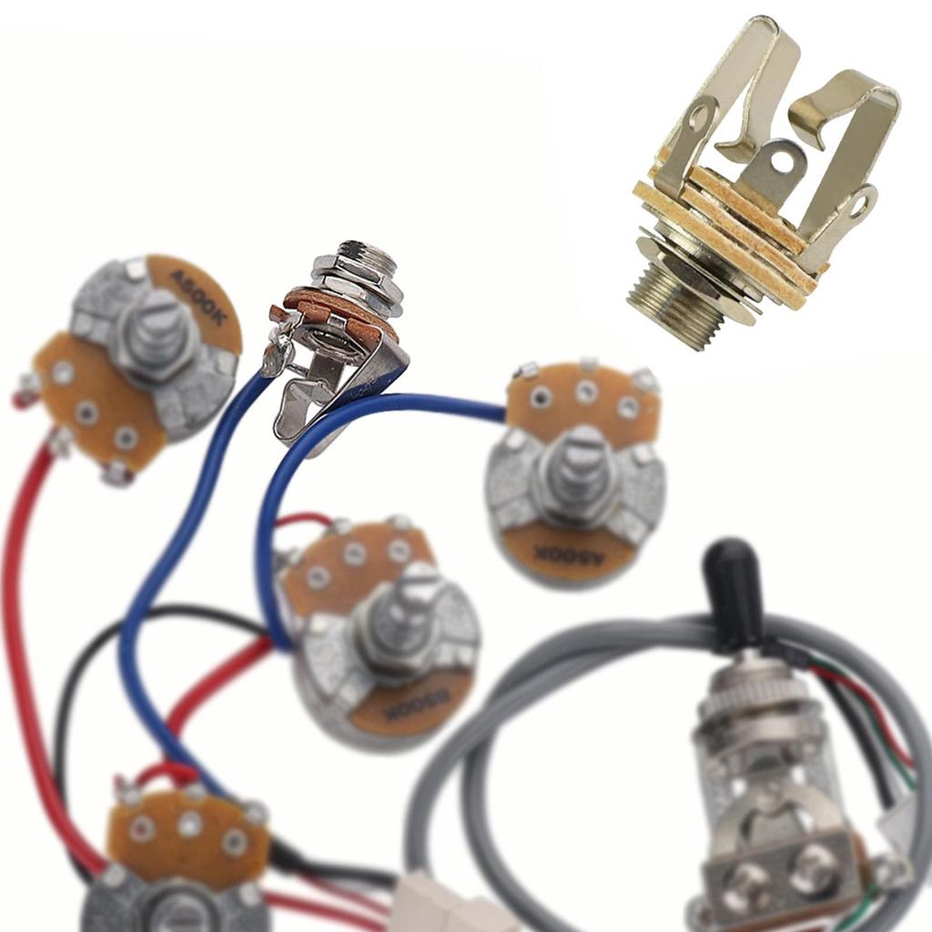 YINKE DIY Effects Pedal Open Jack Stereo Jack for Guitar and Bass of High Quality Active Ideal for 6.35mm (Set 3) - Type, Input/Output