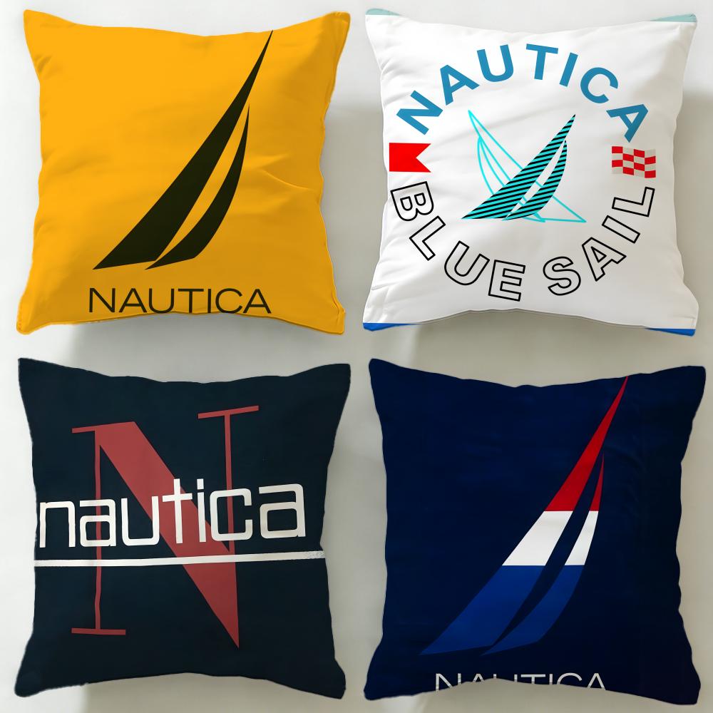 classic fashion brand Nautica Cushion Cover Soft & Easy-Wash Pillow Case – Versatile for Couch, Bed, Travel and Office