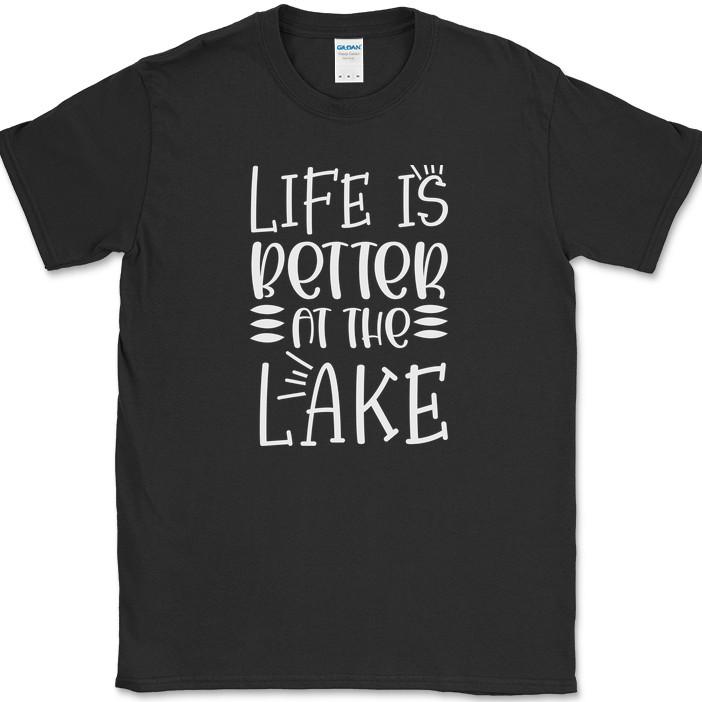 

Life Is Better At The Lake T-Shirt Funny Summer Boats House Weekends Tee L