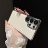 Luxury Solid Color Lychee Leather Plating Border Soft Phone Case For Samsung Galaxy S25 Ultra Egde S24 Ultra Plus FE Back Cover