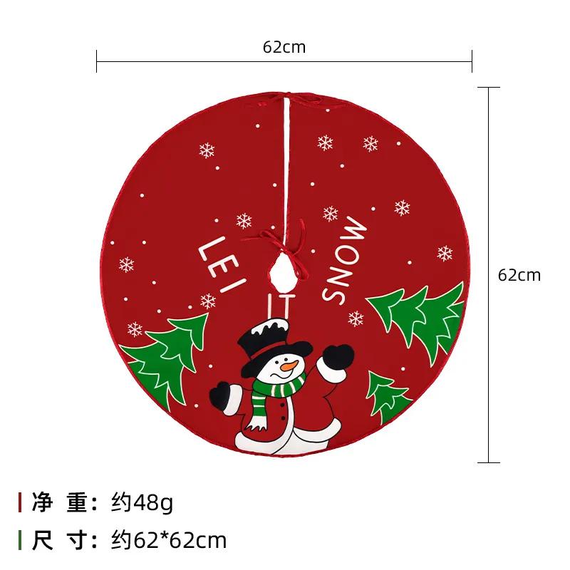 60Cm Christmas Tree Skirt Red Christmas Tree Foot Cover Santa Claus Snowflake Christmas Tree Carpet Base Mat Decorations 60cm