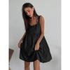Brown Cotton-Linen Dress For Women Summer Holiday Style Loose-Fitting Suspender Dress A-Line Skirt