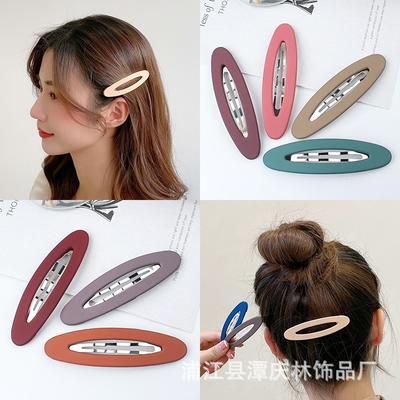 Oval Matte Word Clip Korean Version Side Hairpin Bangs Broken Hair Clip Headgear Women