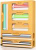 6 In 1 Bamboo Foil Plastic Wrap Organizer ZiplockBag Dispenser Drawer Storage Box Wall Mounted Holders And Racks For Kitchen